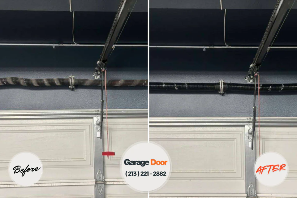Before and after: garage door repair Jeffersonville, IN